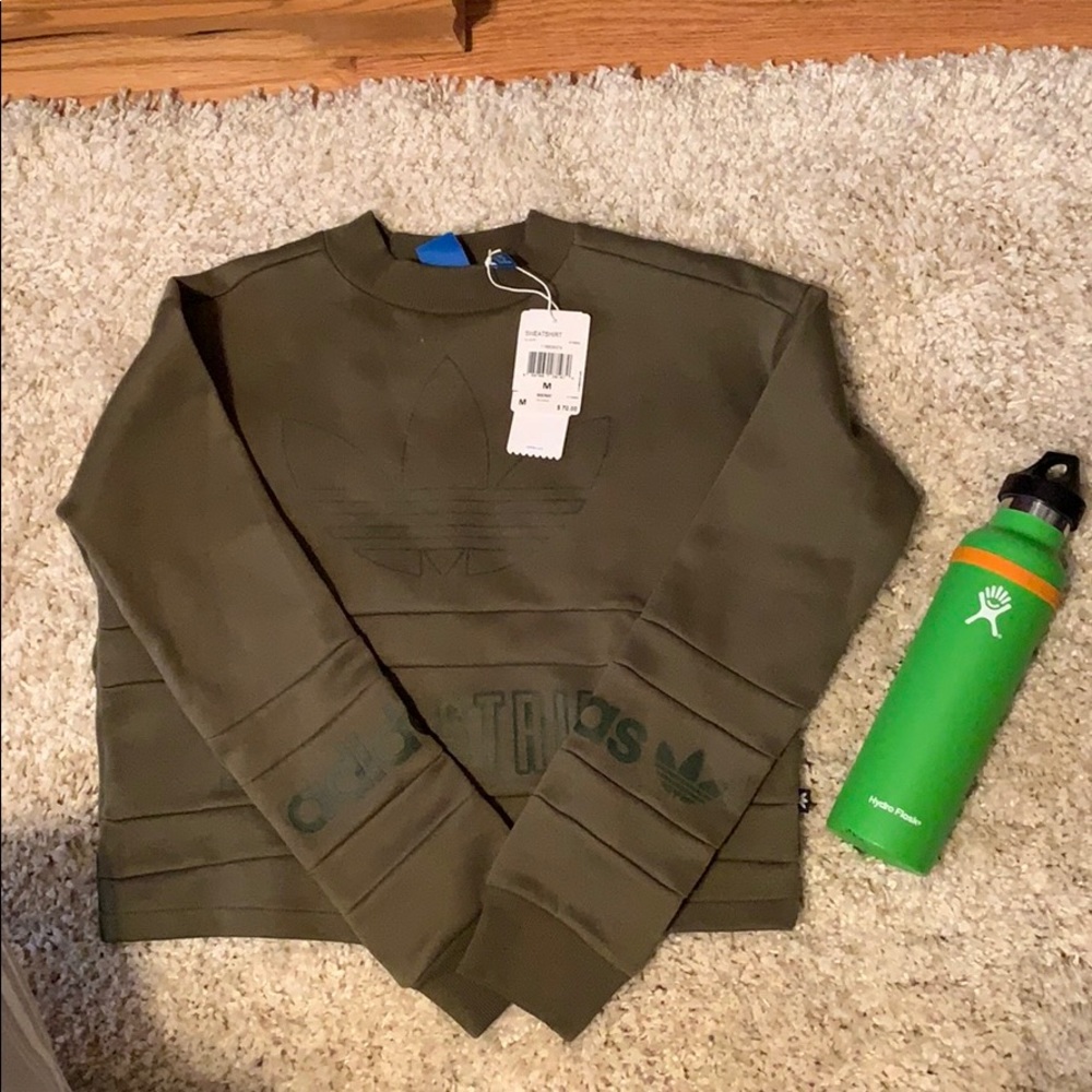 Adidas olive green sweater.
